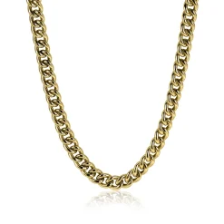 ZINZI zilveren gourmet collier geel verguld 45cm ZIC1056G