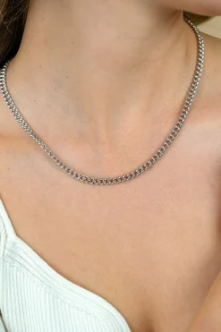 ZINZI zilveren gourmet collier 4,5mm breed 45cm ZIC1414