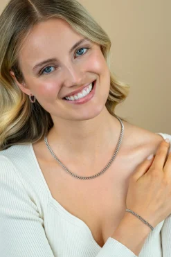 ZINZI zilveren gourmet collier 4,5mm breed 45cm ZIC1414