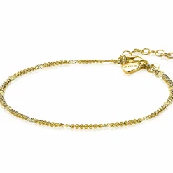 ZINZI zilveren gourmet fantasie armband 14K geel verguld 2,7mm breed 17-20cm ZIA2157G