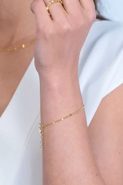 ZINZI zilveren gourmet fantasie armband 14K geel verguld 2,7mm breed 17-20cm ZIA2157G
