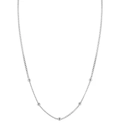ZINZI zilveren gourmet ketting met vijf bolletjes 42–45cm ZIC2714
