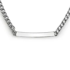 ZINZI zilveren gourmet ketting 4mm breed met plaat 18-21cm ZIC2271