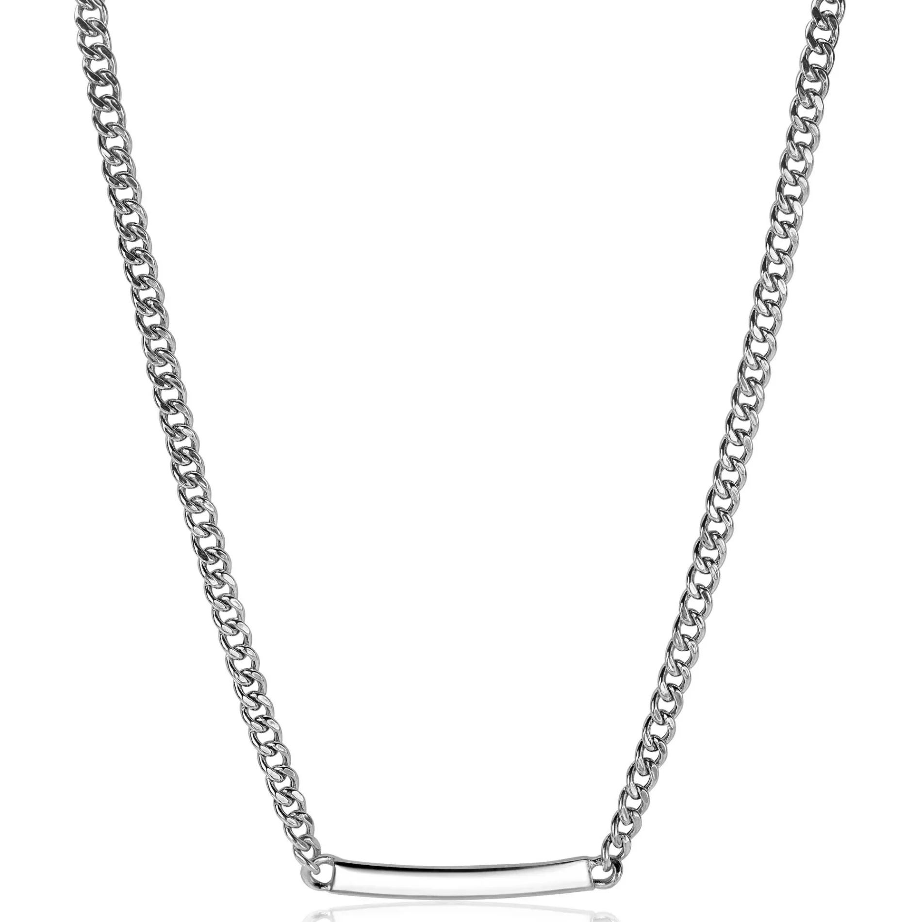 ZINZI zilveren gourmet ketting 4mm breed met plaat 18-21cm ZIC2271