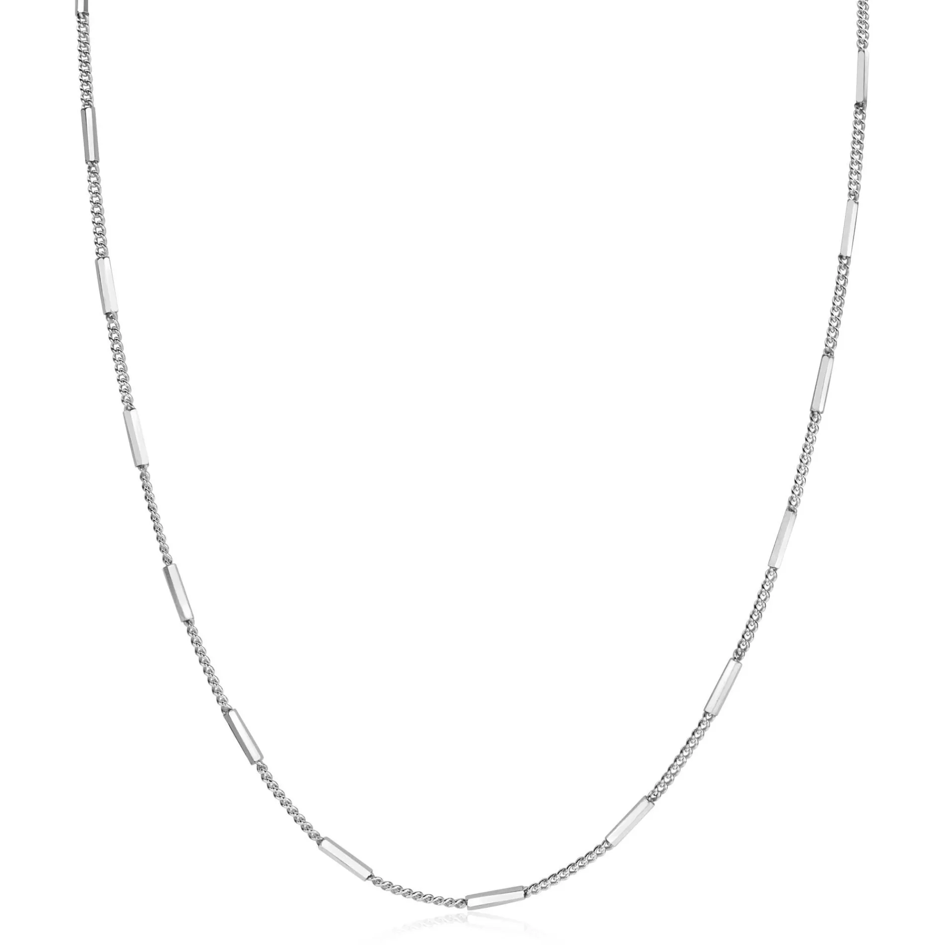 ZINZI zilveren gourmet ketting 45cm met staafjes 1,6mm breed ZIC2366