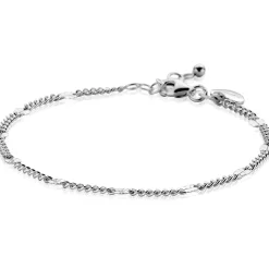 ZINZI zilveren gourmet schakelarmband met tien zonnestralen-plaatjes (3mm breed) ZIA2713