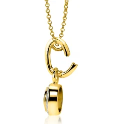 ZINZI zilveren handige hanger 14K geel verguld om je oorbedels aan een ketting te hangen ZIH1CHG