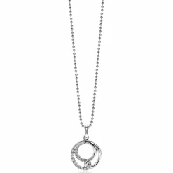 ZINZI zilveren hanger 15 mm, symboliseert verbondenheid, witte zirconia's ZIH2119S (zonder collier)
