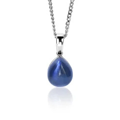 ZINZI zilveren hanger blauw peervorm 20mm ZIH1934B (zonder collier)