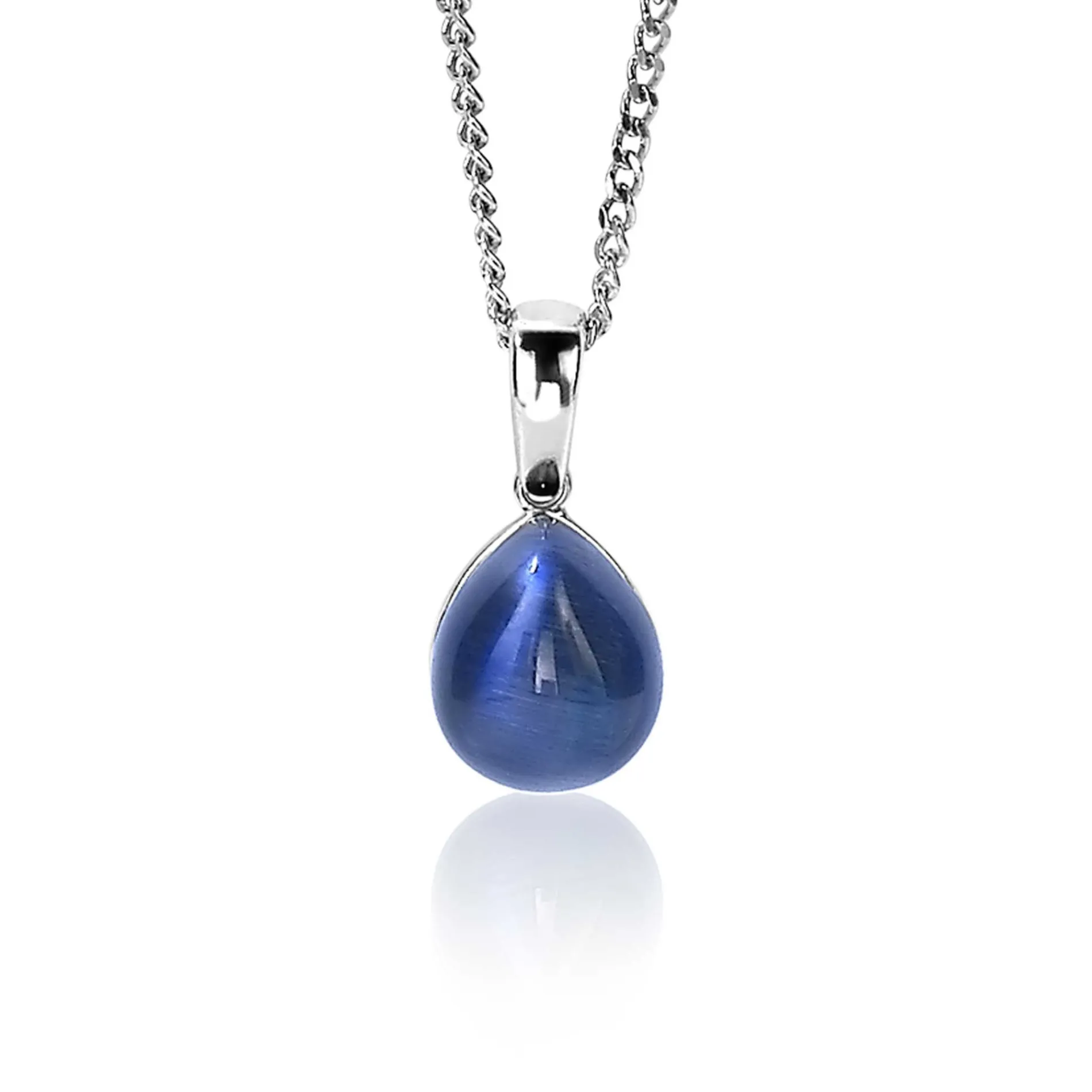 ZINZI zilveren hanger blauw peervorm 20mm ZIH1934B (zonder collier)