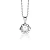 ZINZI zilveren hanger bloem wit ZIH1601 (zonder collier)
