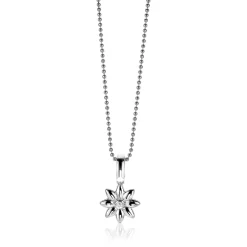 ZINZI zilveren hanger bloem wit ZIH1888 (zonder collier)