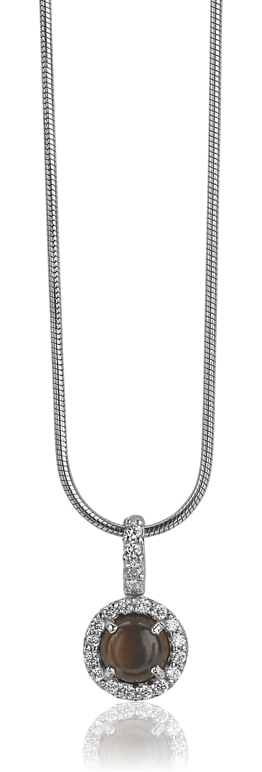 Zinzi zilveren hanger bruin parelmoer ZIH1039C