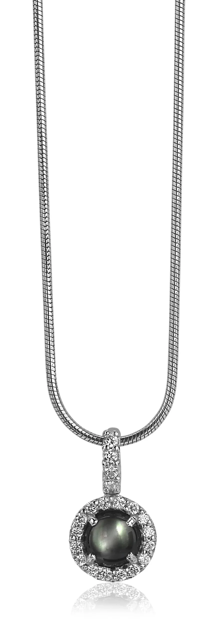 Zinzi zilveren hanger donkergrijs parelmoer ZIH1039Z