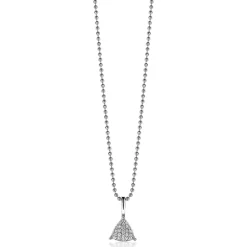 ZINZI zilveren hanger driehoek wit ZIH2075 (zonder collier)