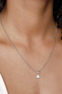 ZINZI zilveren hanger driehoek wit ZIH2075 (zonder collier)