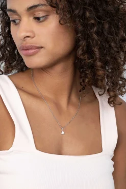 ZINZI zilveren hanger driehoek wit ZIH2075 (zonder collier)