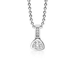 ZINZI zilveren hanger driehoek wit ZIH1663 (zonder collier)