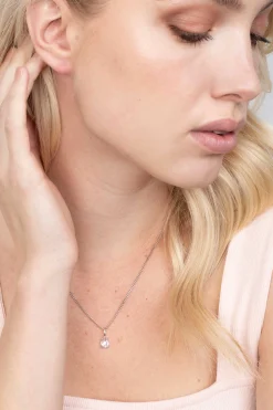 ZINZI zilveren hanger druppelvorm wit ZIH2070 (zonder collier)