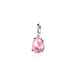 ZINZI zilveren hanger druppelvorm roze ZIH2070R (zonder collier)