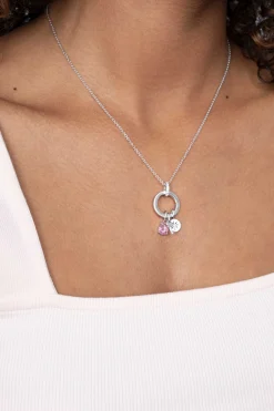 ZINZI zilveren hanger druppelvorm roze ZIH2070R (zonder collier)