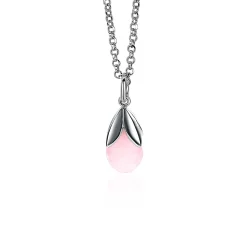 ZINZI zilveren hanger druppel roze ZIH1877R (zonder collier)