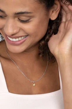 ZINZI zilveren hanger druppelvorm geel ZIH2070G (zonder collier)