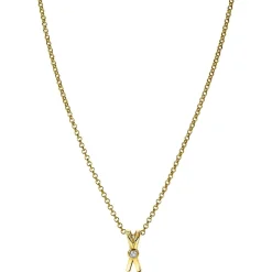 ZINZI zilveren hanger extra 14K geel verguld X-vorm witte zirconia ZIH2194Y (zonder collier)