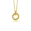 ZINZI zilveren hanger extra 14K geel verguld rond met touweffect 19mm ZIH2246G (zonder collier)
