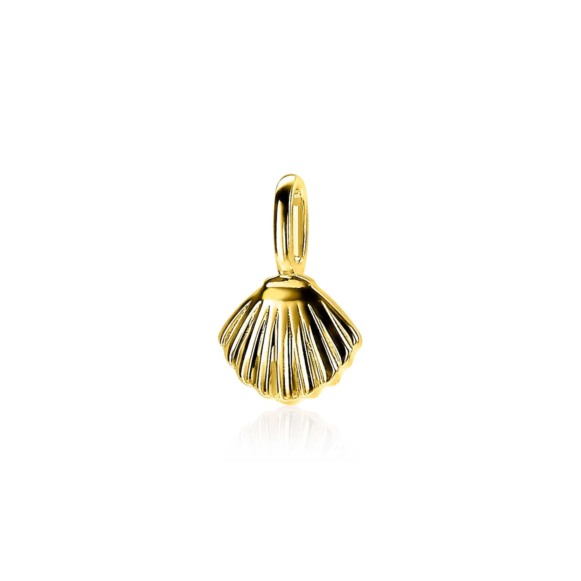 ZINZI zilveren hanger geel verguld schelpje ZIH2062G (zonder collier)