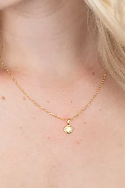 ZINZI zilveren hanger geel verguld schelpje ZIH2062G (zonder collier)