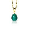 ZINZI zilveren hanger geelverguld groen peervorm 20mm ZIH1934GG (zonder collier)