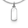 ZINZI zilveren hanger glad rechthoek ZIH2344 (zonder collier)