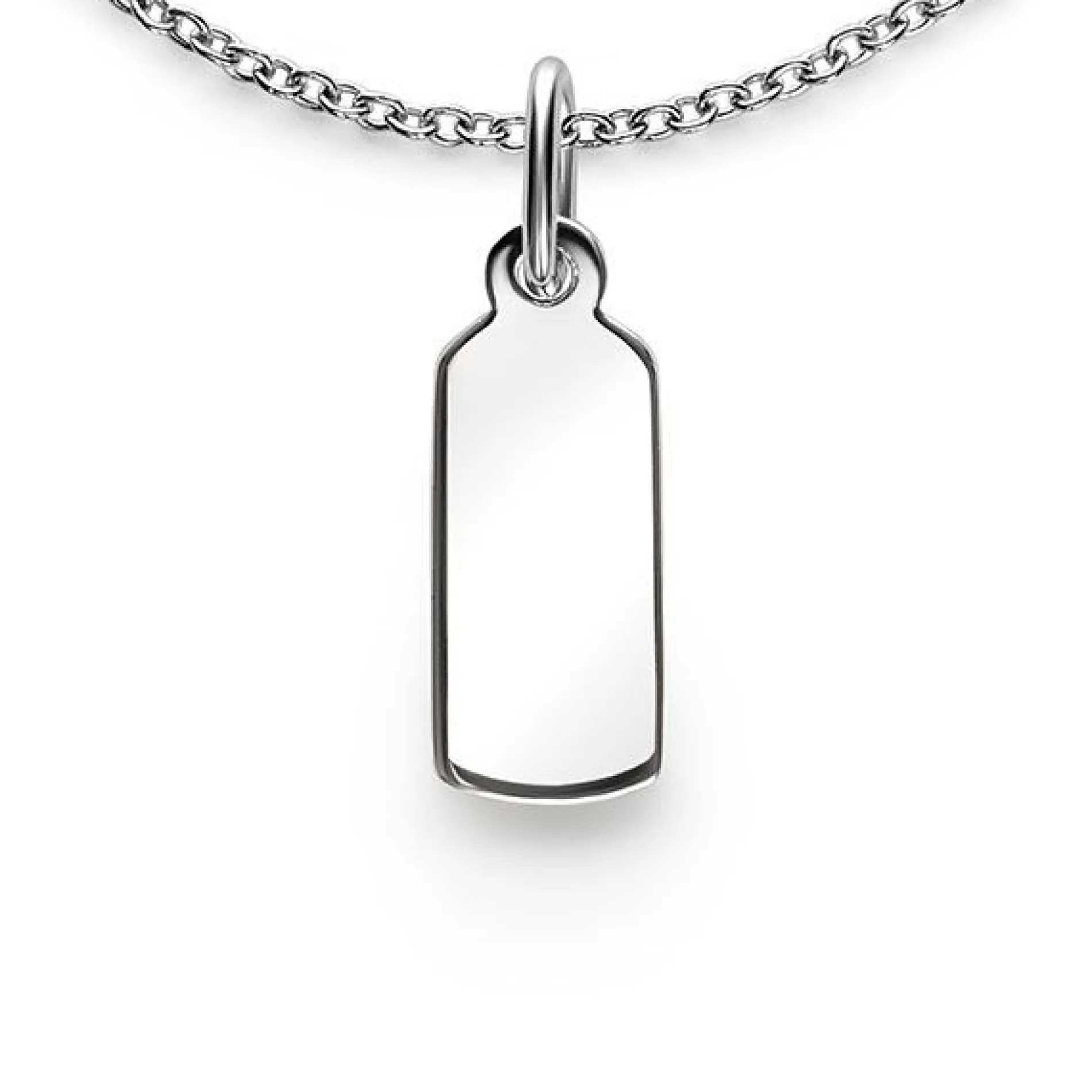 ZINZI zilveren hanger glad rechthoek ZIH2344 (zonder collier)