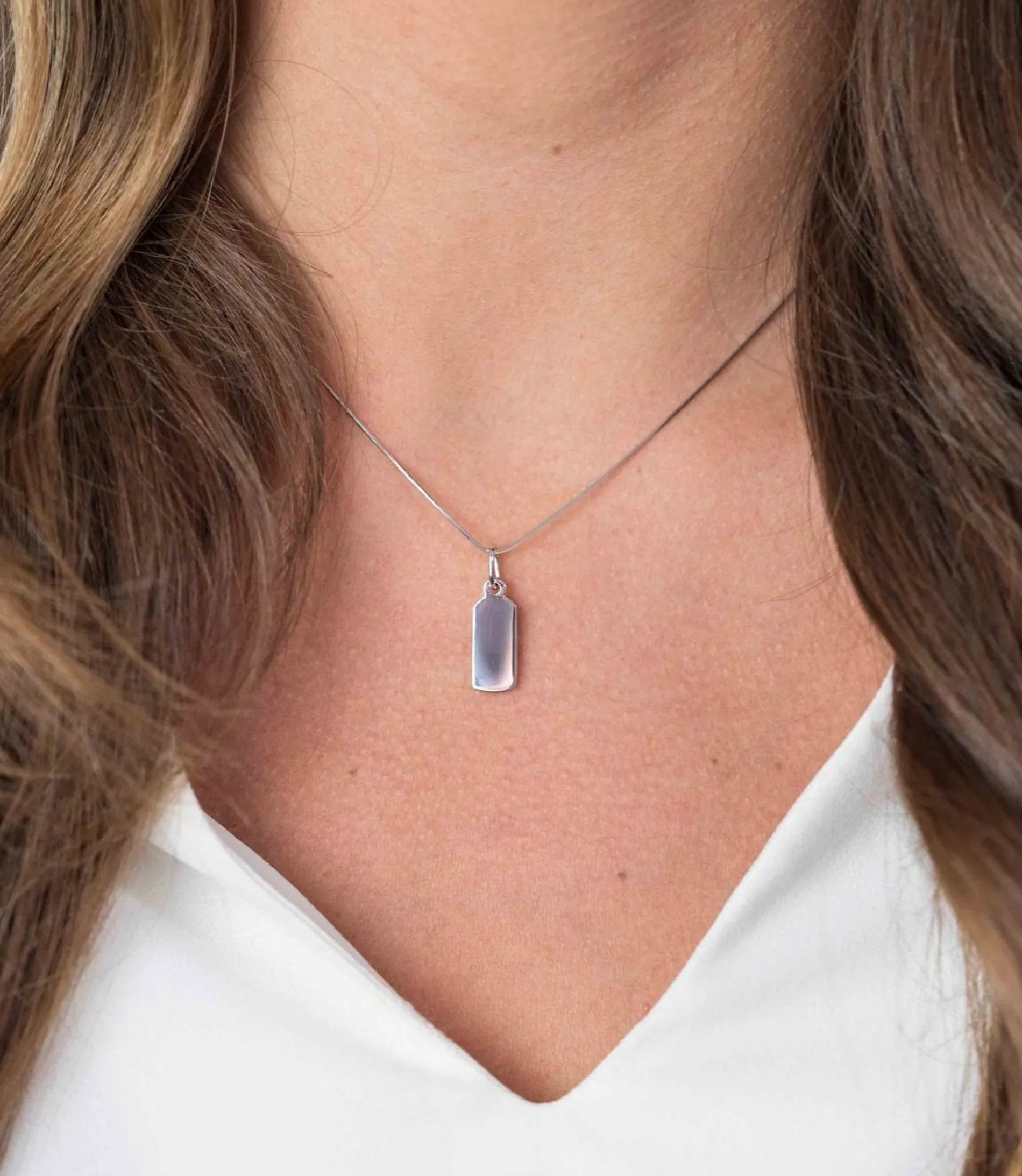 ZINZI zilveren hanger glad rechthoek ZIH2344 (zonder collier)