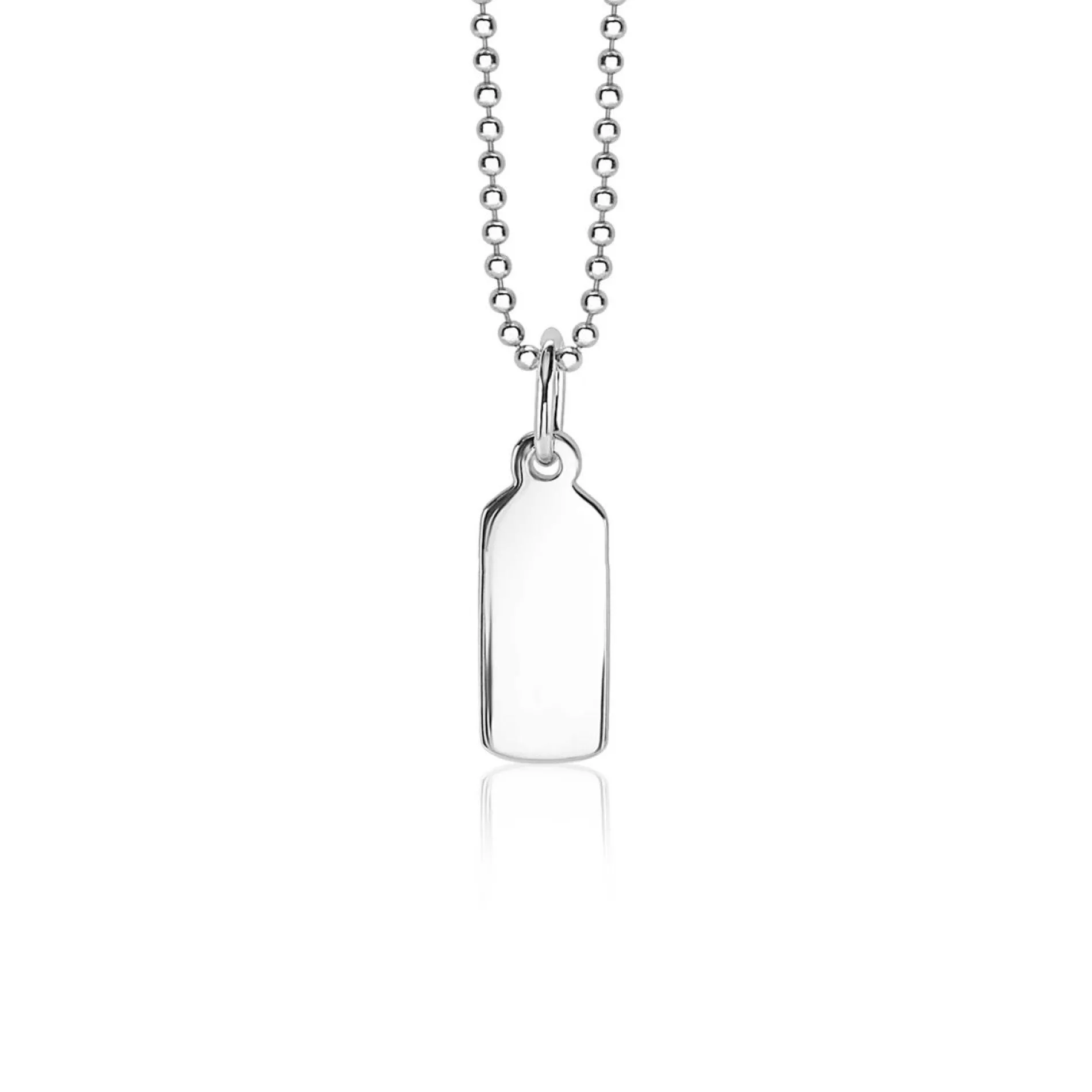 ZINZI zilveren hanger glad rechthoek ZIH2344 (zonder collier)
