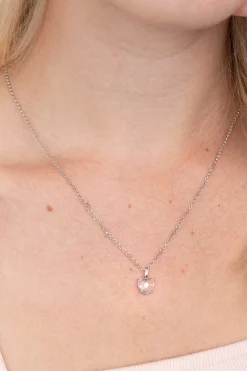 ZINZI zilveren hanger hartje wit ZIH2071 (zonder collier)