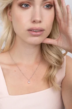 ZINZI zilveren hanger hartje wit ZIH2071 (zonder collier)
