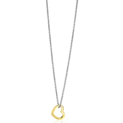 ZINZI zilveren hanger 14K geel verguld 12mm open hart ZIH2197G