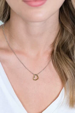 ZINZI zilveren hanger 14K geel verguld 12mm open hart ZIH2197G