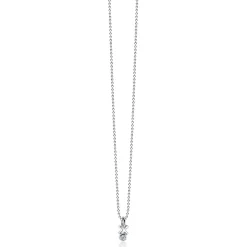 ZINZI zilveren hanger kruisje rond wit ZIH1821 (zonder collier)