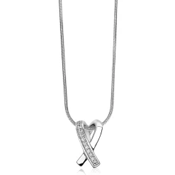 ZINZI zilveren hanger kruislings wit ZIH1625 (zonder collier)
