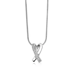 ZINZI zilveren hanger kruislings wit ZIH1625 (zonder collier)