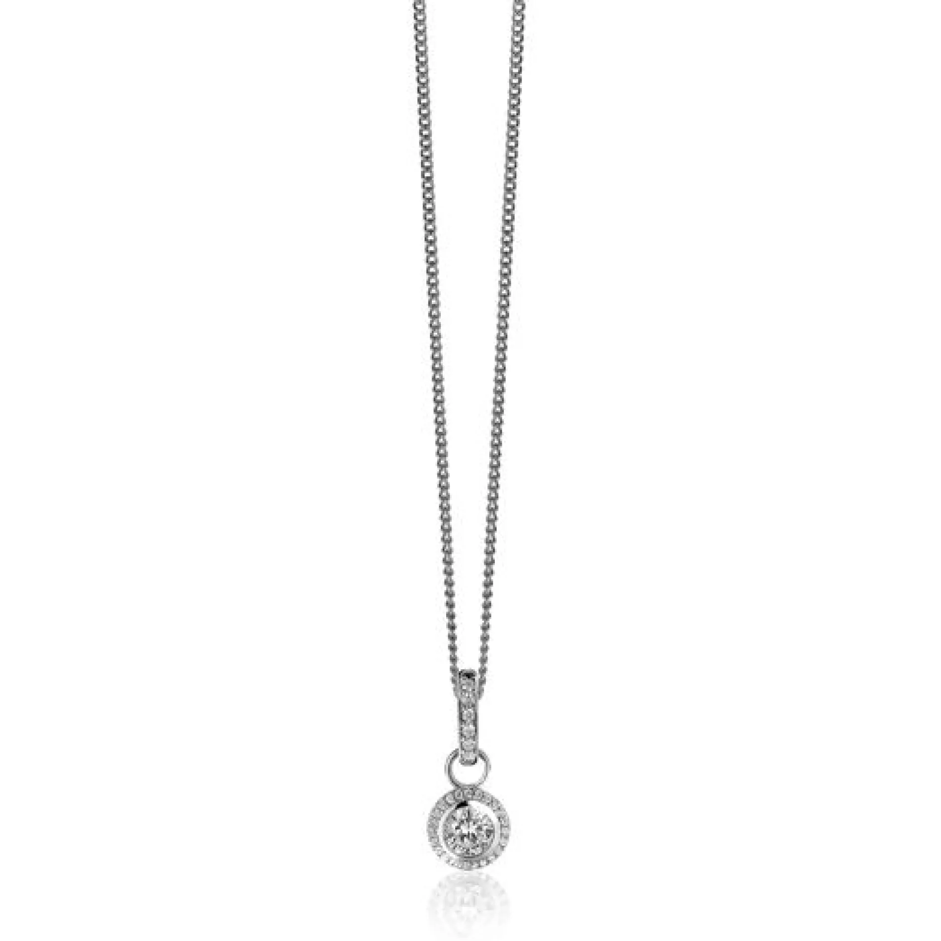 ZINZI zilveren hanger met witte zirconia's om je oorbedels aan te hangen ZIH2CH