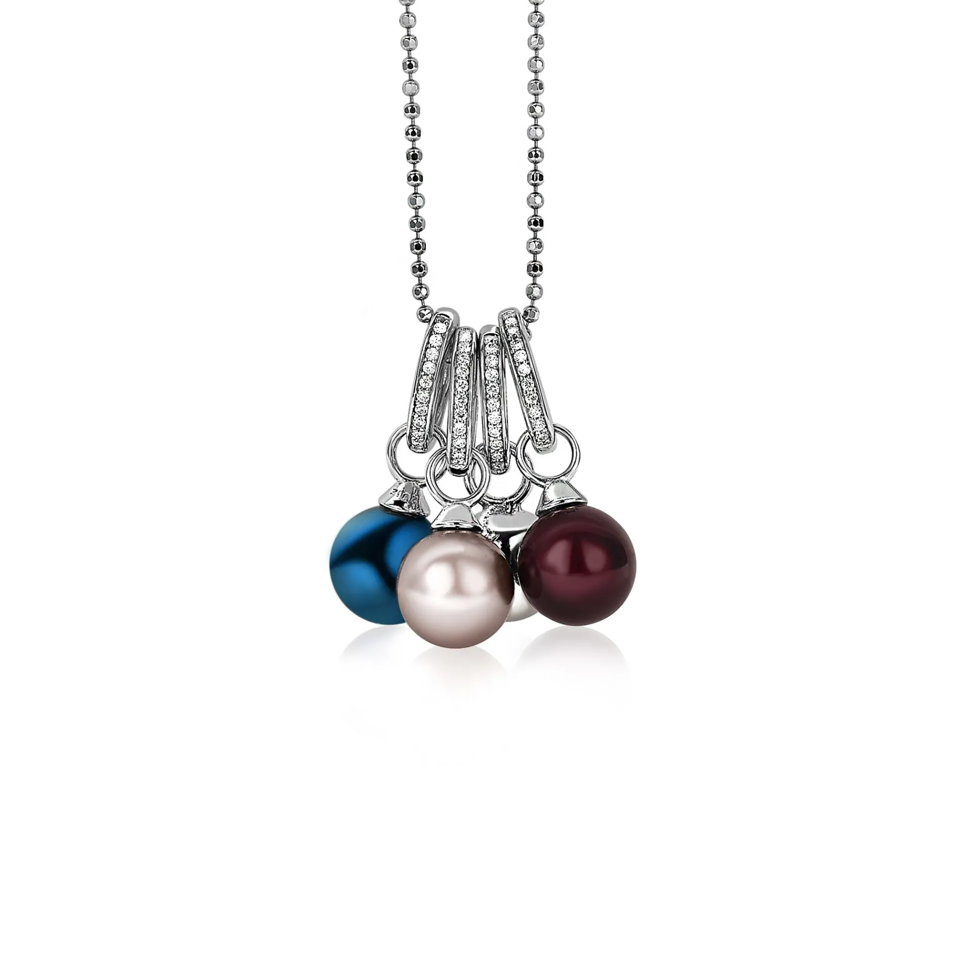 ZINZI zilveren hanger met witte zirconia's om je oorbedels aan te hangen ZIH2CH