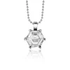 ZINZI zilveren hanger met zeshoekige witte zirconia 15mm ZIH2259 (zonder collier)
