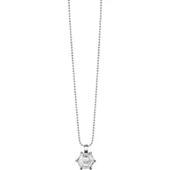 ZINZI zilveren hanger met zeshoekige witte zirconia 15mm ZIH2259 (zonder collier)