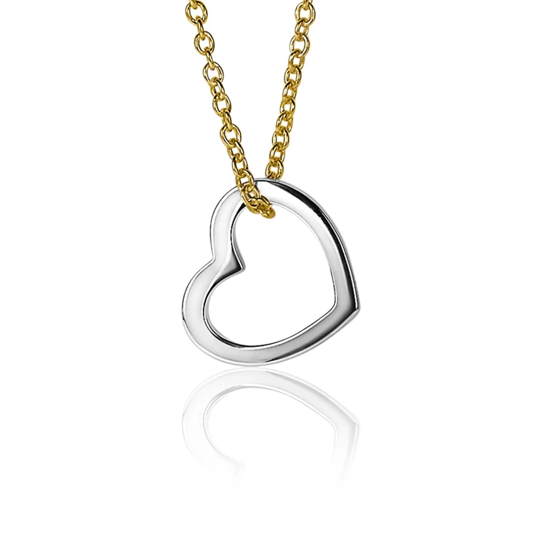 ZINZI zilveren hanger 12mm open hart ZIH2197