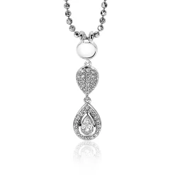ZINZI zilveren hanger 26mm druppelvorm witte zirconia's ZIH1972 (zonder collier)