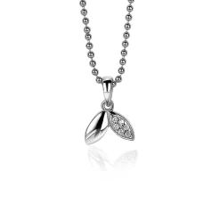 ZINZI zilveren hanger 12mm blaadjes witte zirconia ZIH2088 (zonder collier)